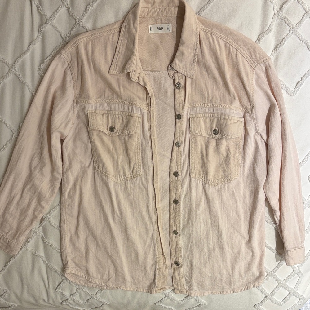 MANGO Women's Pink Button-Up Jacket